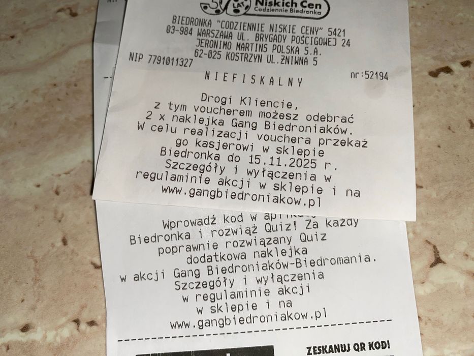 Naklejki i kody do quizu - na pluszaki biedroniaki