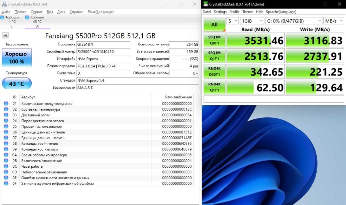 НОВИЙ Жорсткий диск SSD FanxiangS500Pro 512GB/1TB M.2NVMe,PCIe3.0 2280