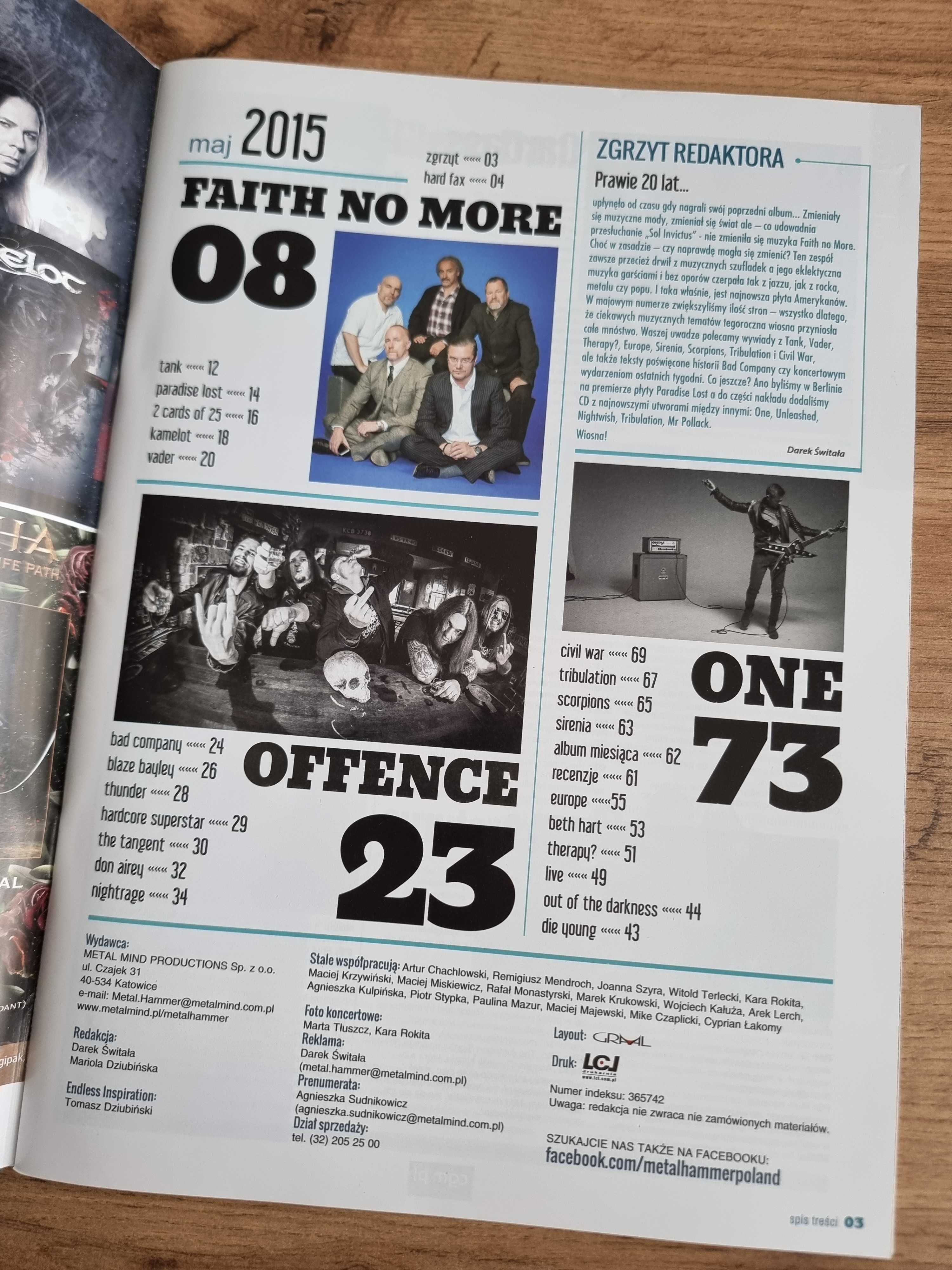 Metal Hammer 2015 - Faith No More, Plakaty: Paradise Lost i Leprous