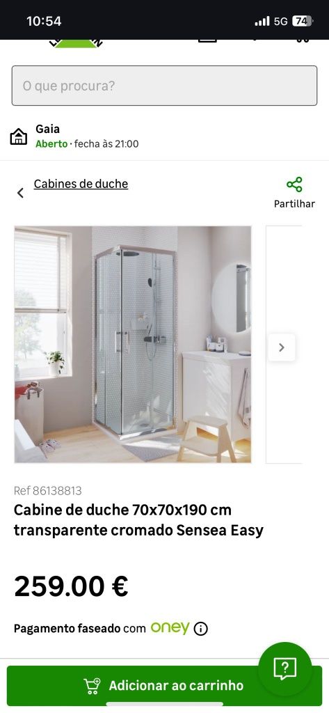 Cabine de duche cromado