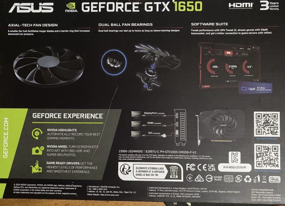 Відеокарта Asus PCI-Ex GeForce GTX 1650