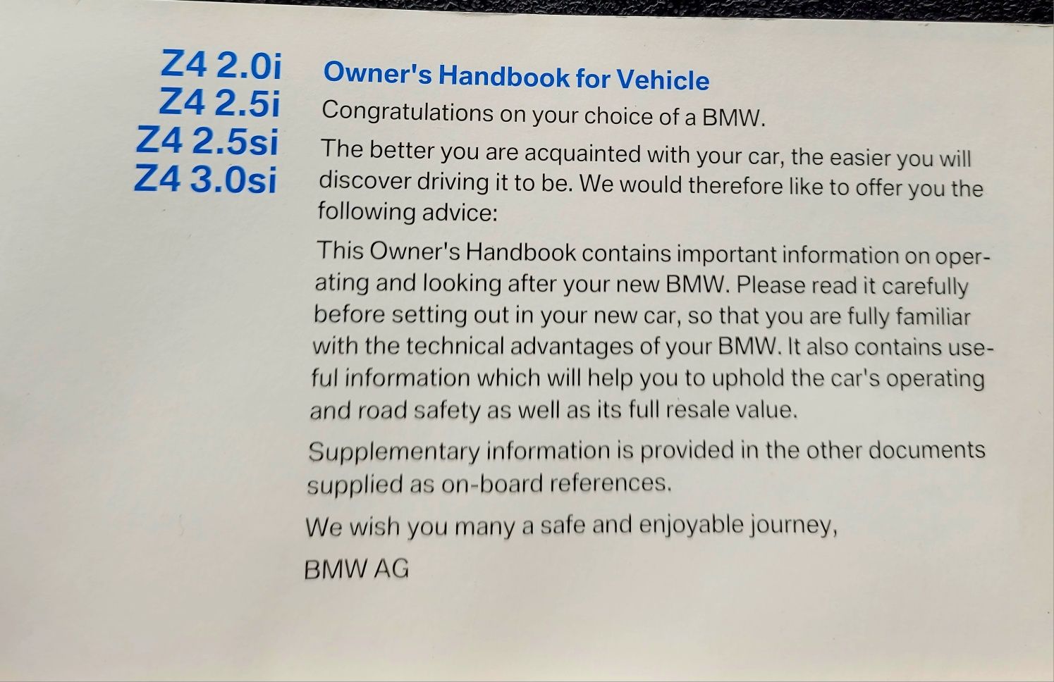 Bmw z4 /instrukcja obługi  orginalne etui