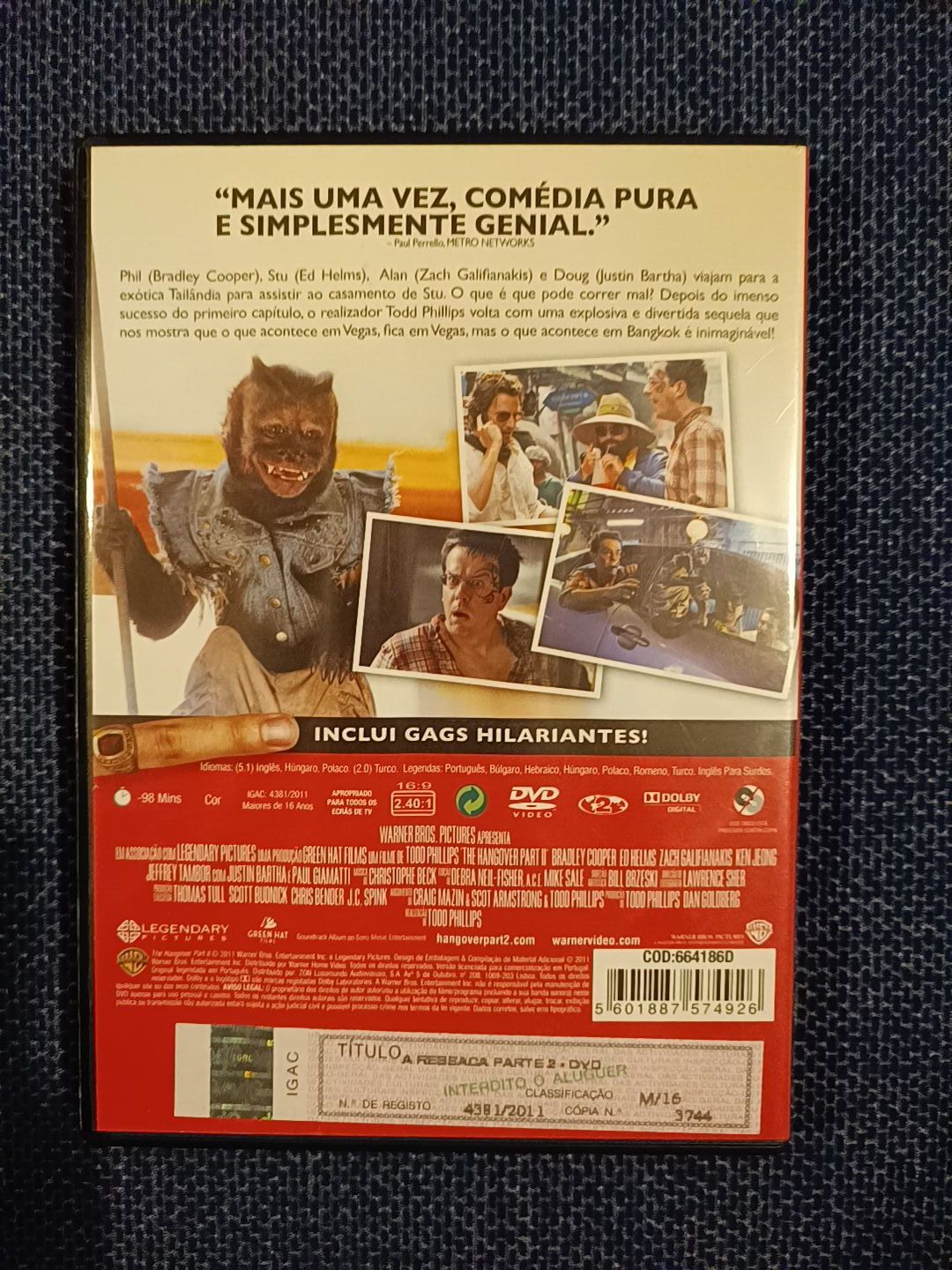 DVD do filme "A Ressaca - Parte II" (portes grátis)
