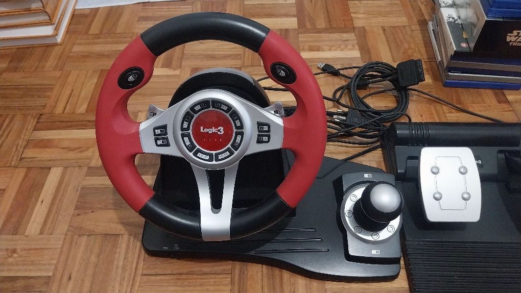 Volante e pedais, Logic 3 steering wheel setup Ps2 Ps3 e Pc