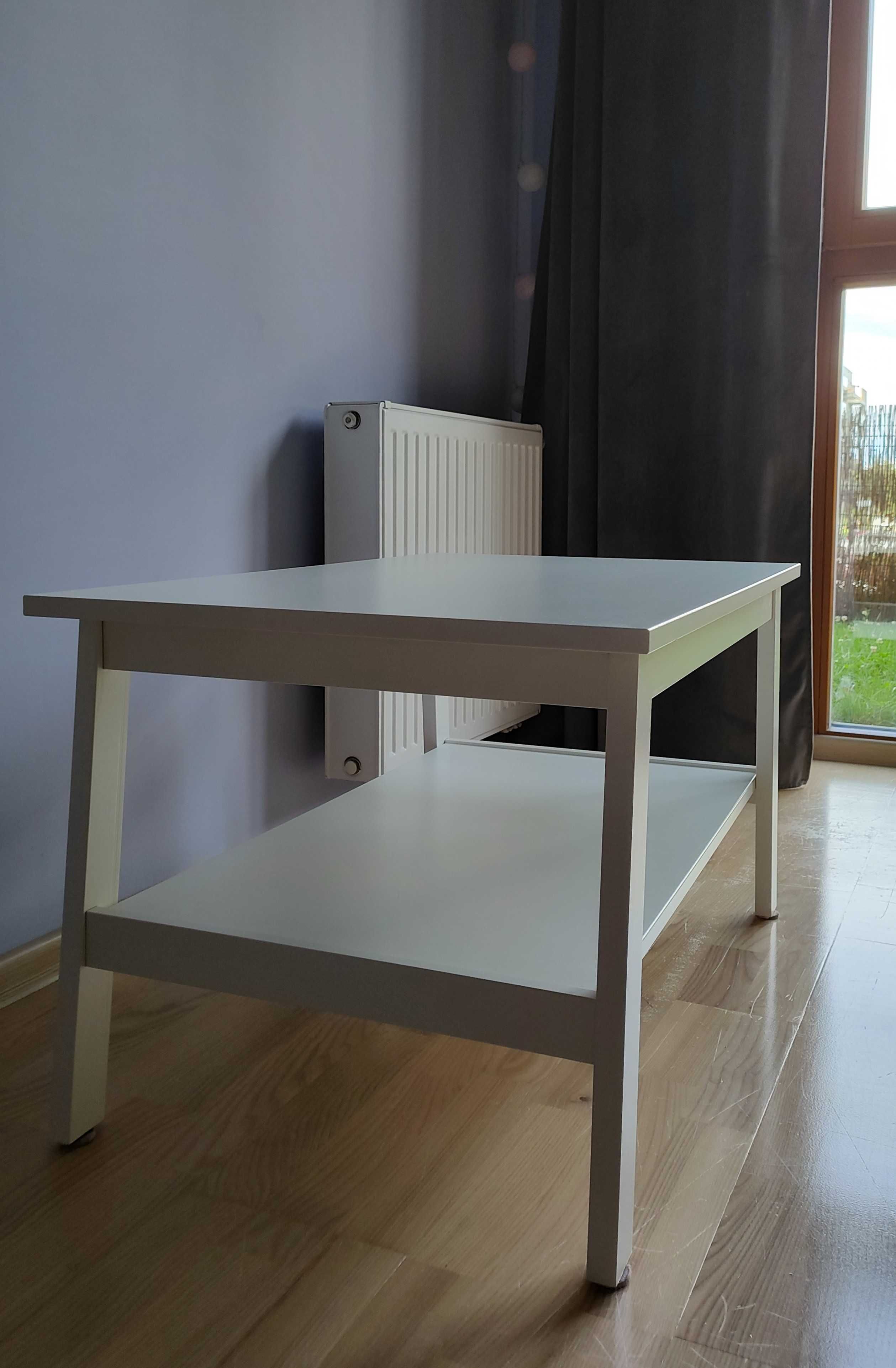 Ikea Lunnarp stolik kawowy biały 90x55x49 cm prostokątny