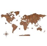 Drewniana mapa świata sztuka 3D duża dekoracja ścienna - rozmiar M A