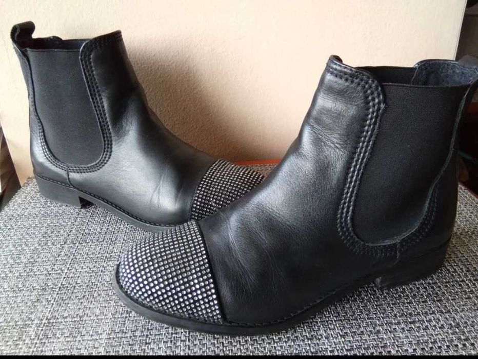 Portugal Skórzane sztyblety cyrkonie 36