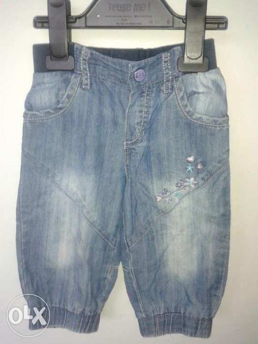 CUBUS spodnie pumpy jeansy z haftem r.80+ CUDO!