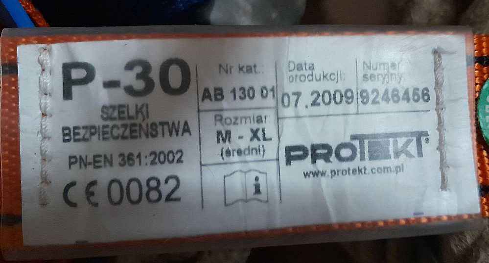 SZELKI BEZPIECZEŃSTWA uprząż NOWA z liną P-30 Protekt