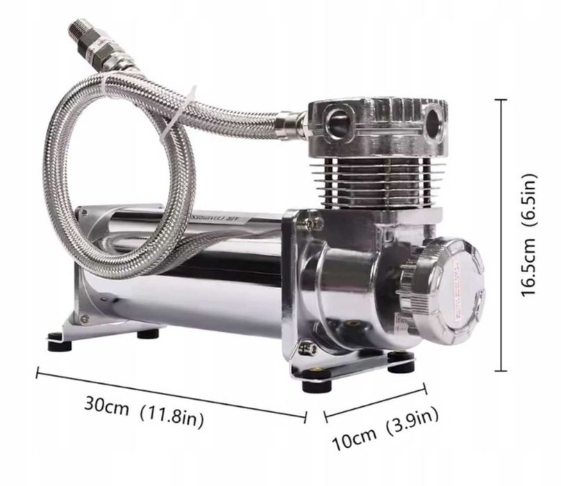 Sprężarka 12V 200 PSI 60 l/min – cicha kompresor samochodowy
