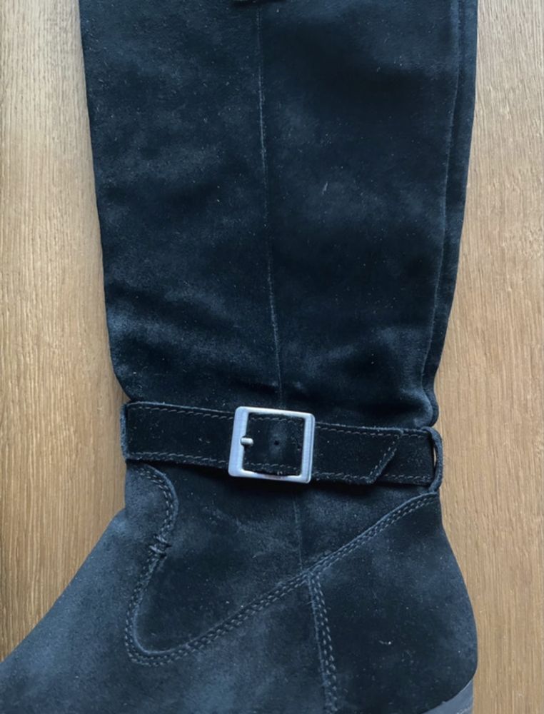 Kozaki czarne Clarks zamsz Goretex roz. 39,5