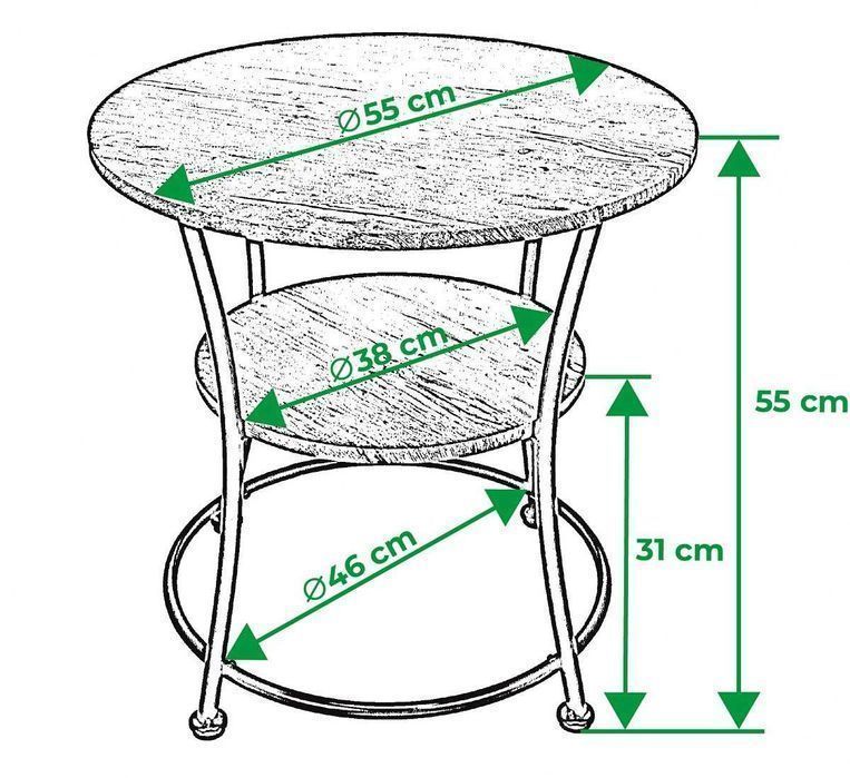 NOWY Okrągły Stolik Kawowy Ława Do Salonu Sypialni Loft Loftowy OKAZJA