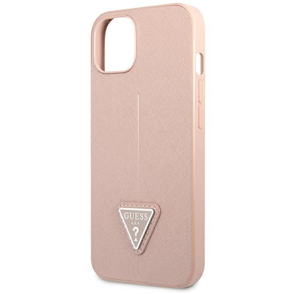 Etui Guess Saffiano Triangle Logo iPhone 14 Plus / 15 Plus 6,7" Różowy