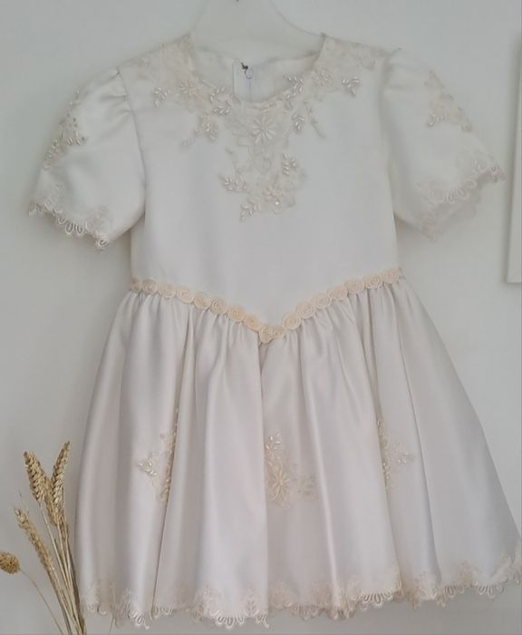 Vestido Cerimónia 2 Anos Cetim motivos bordados