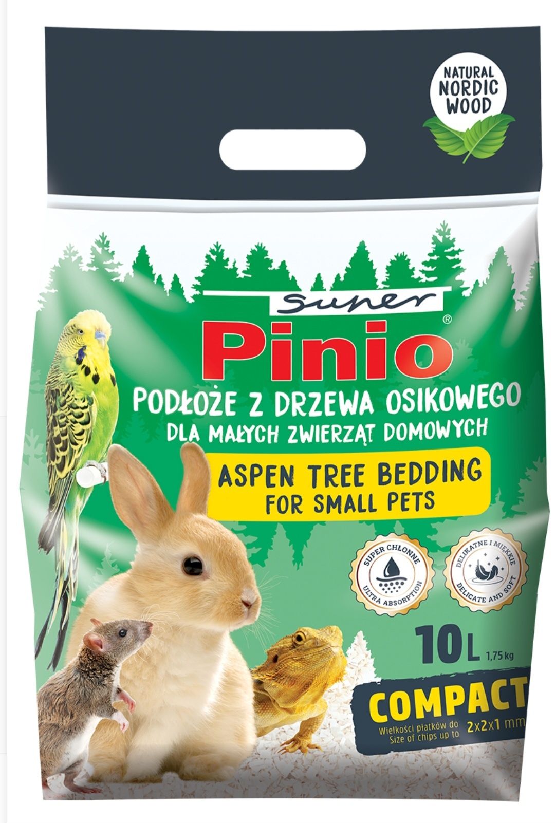 Super Pinio Compact 10l podłoże z drewna osikowego