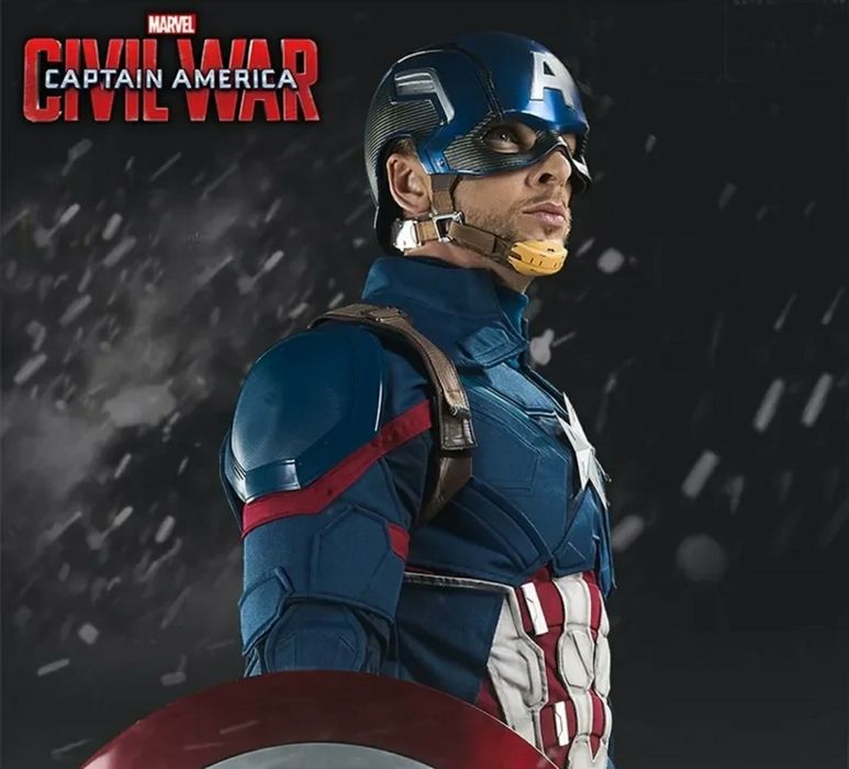 Máscara Capitão América Premium Tamanho Real 1:1