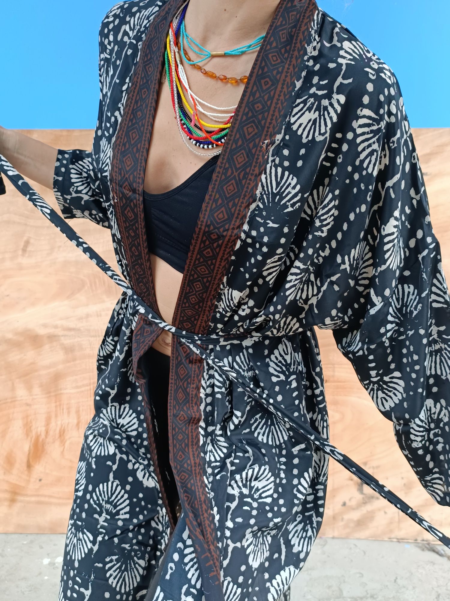 Kimono narzutka plażowa szlafrok