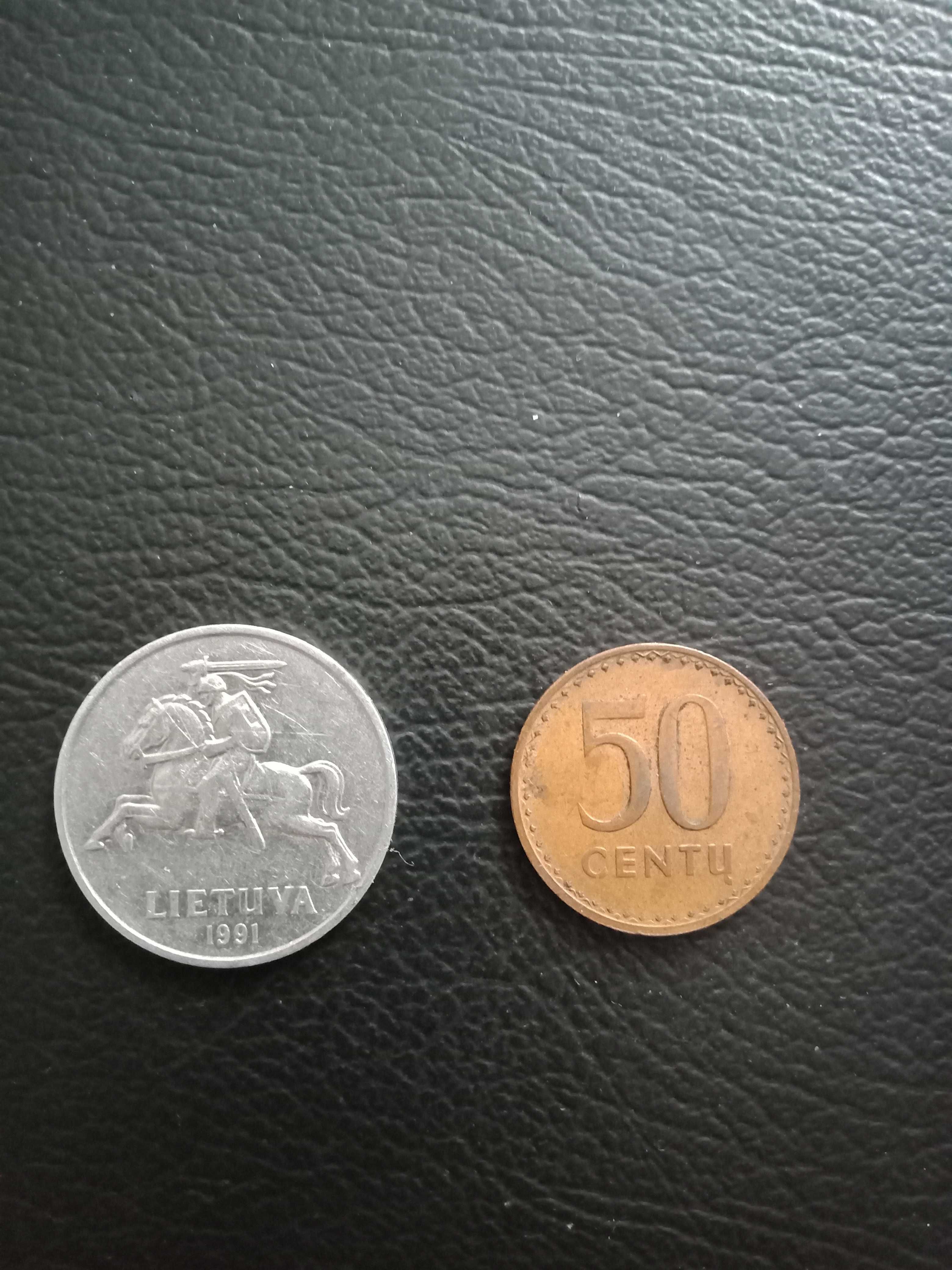 Dwie monety Litwa 1991