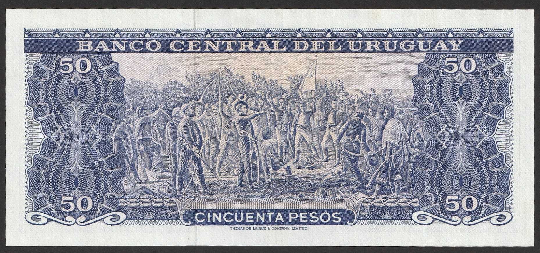 Urugwaj 50 pesos 1967 - Artigas - stan bankowy UNC