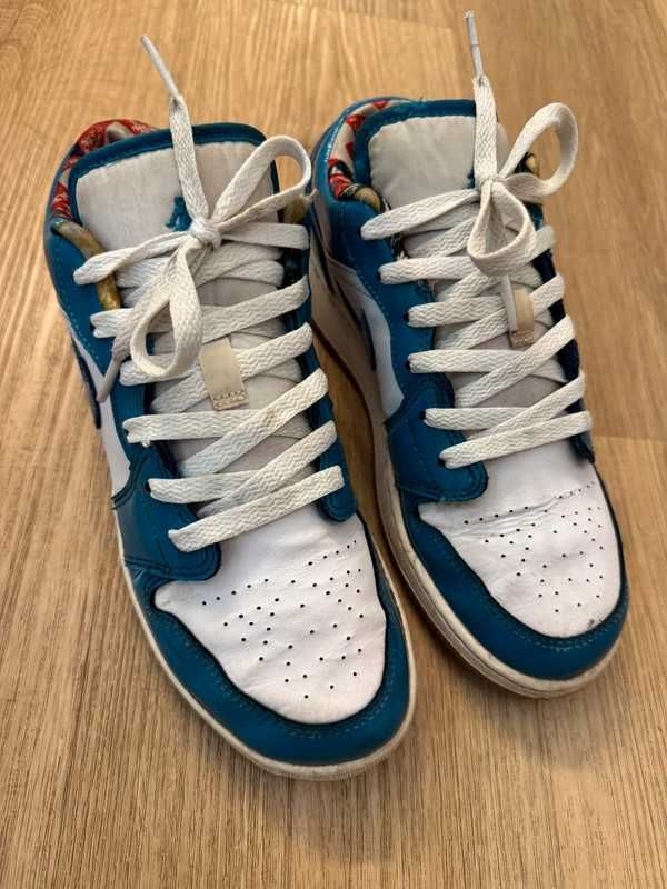 Nike Air Jordan 1 Low Barcelona GS size 38,5 blue white sneakersy buty