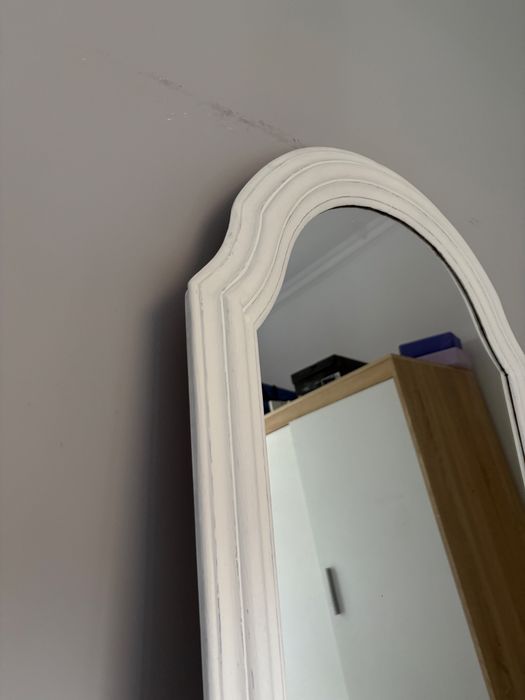 Komoda z lustrem drewniana, biala