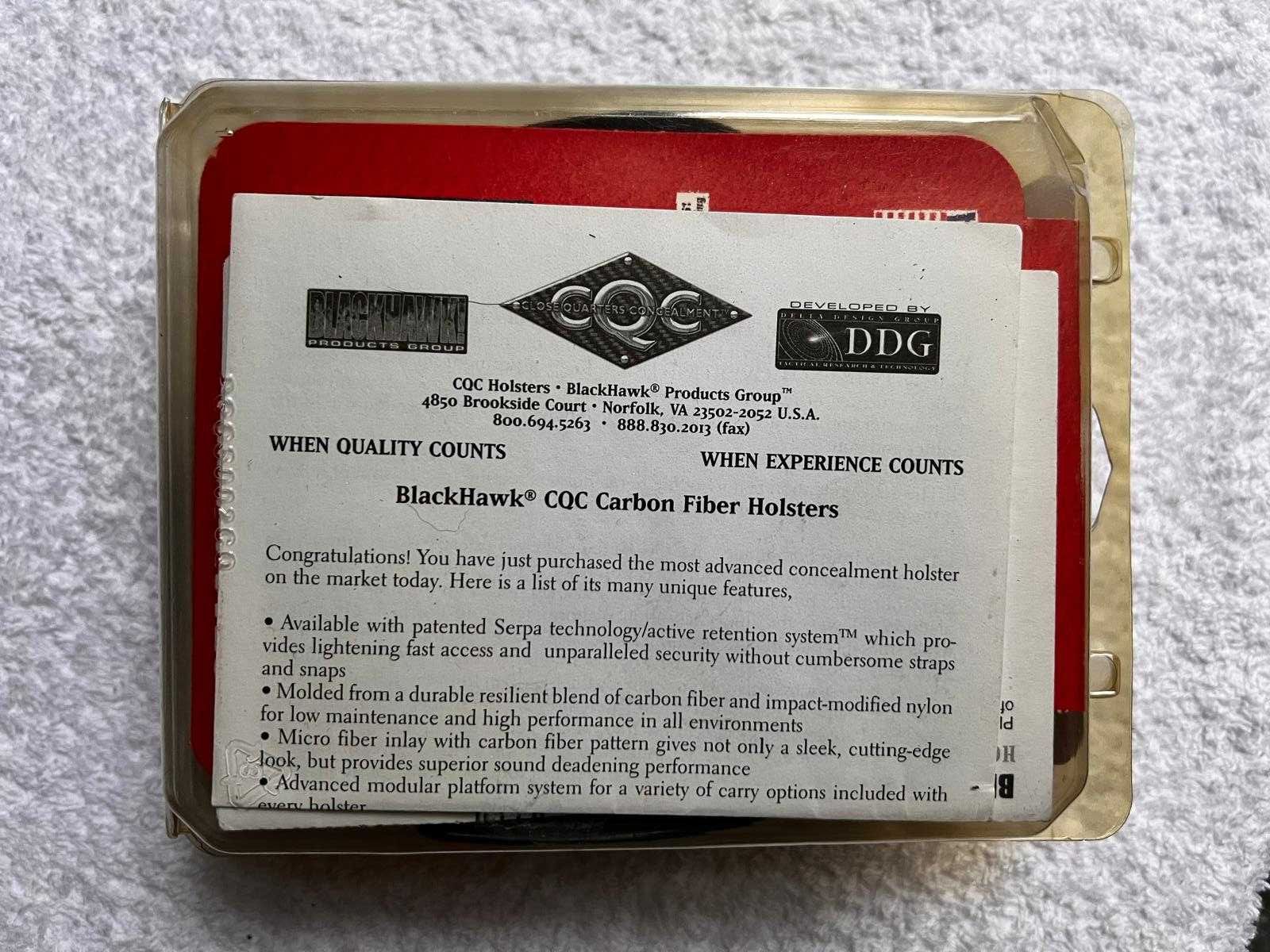 Coldre BLACKHAWK! CQC Destro para Glock 19, 23, 32 Polimero Preto