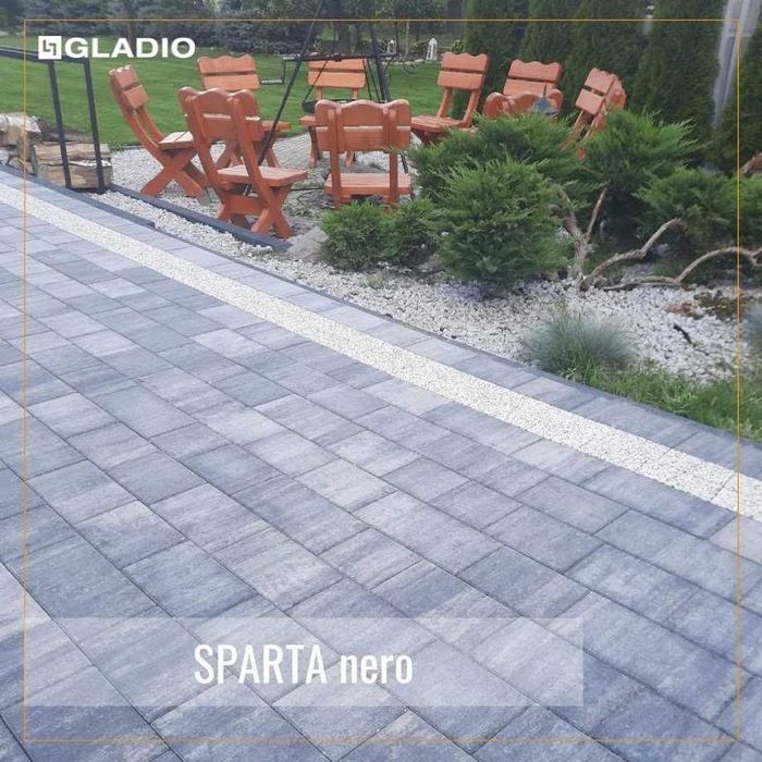 Kostka brukowa SPARTA Gladio 6 cm melanże zima nero