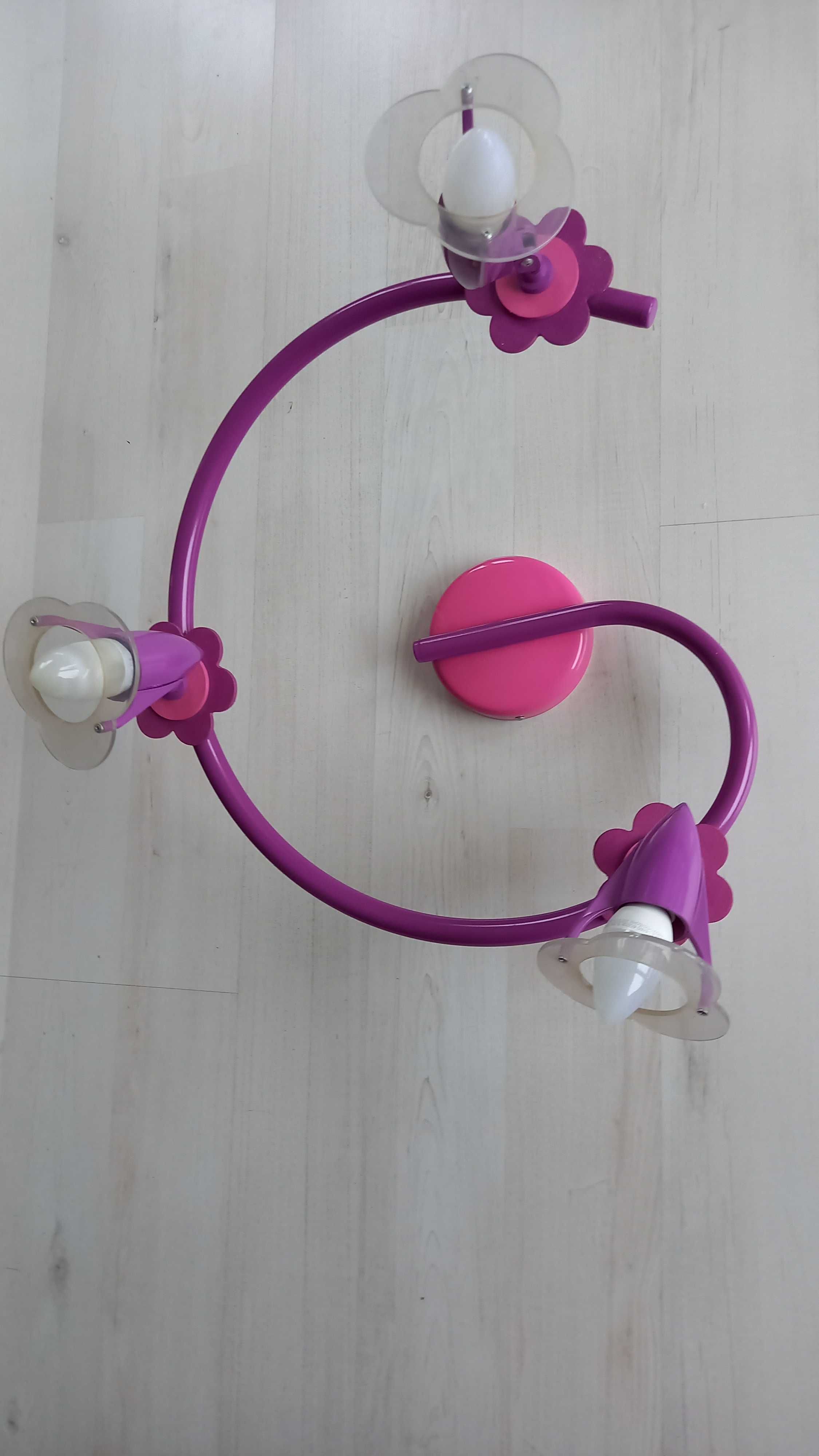 Lampa sufitowa różowa dla dziewczynki