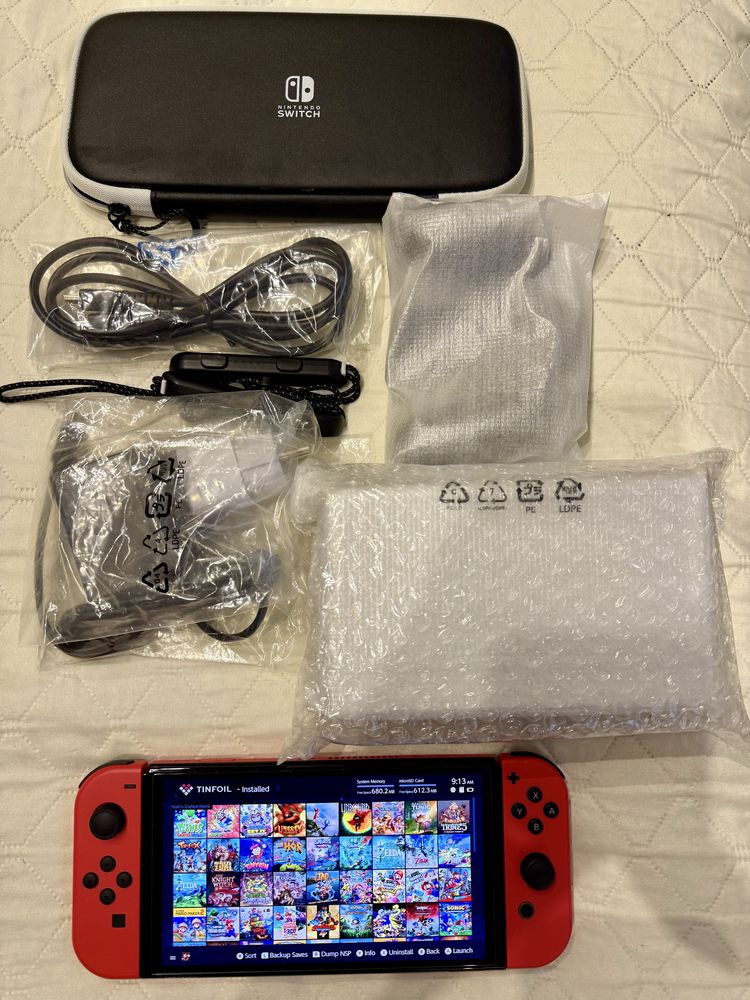 Konsola NINTENDO SWITCH OLED RED 1500gb sandisk 1,5tb CFW jailbreak