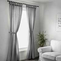 Cortinas Semi-Opacas com braçadeiras - Cinza