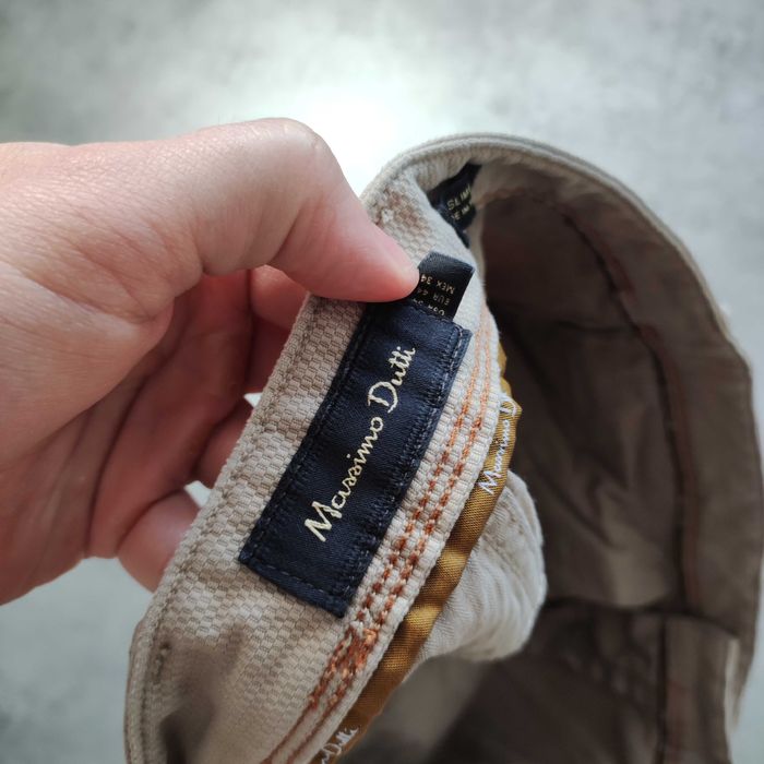 MĘSKIE Eleganckie Spodnie Chino Slim Italy Massimo Dutti Pique Beżowe