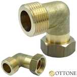Półśrubunek Równoprzeplotowy Mosiężny Kątowy 1'' X 1'' Gw Gz Ottone
