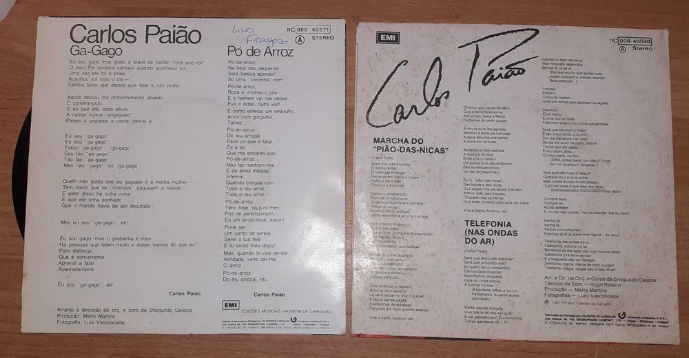 Carlos Paiao 7" singles x 2