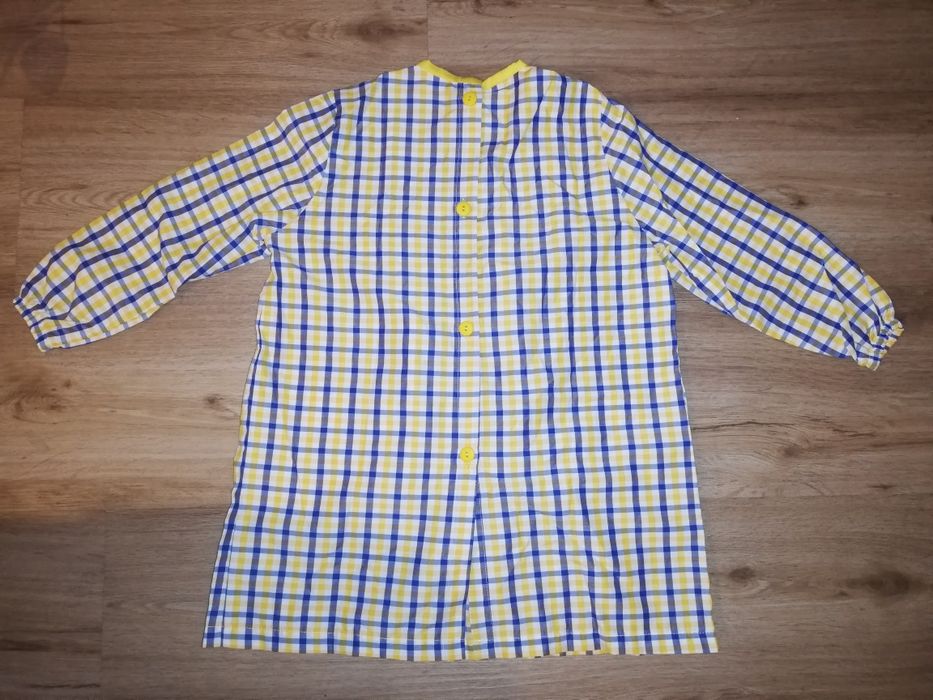 Bata de criança xadrez amarelo T-5 - novo