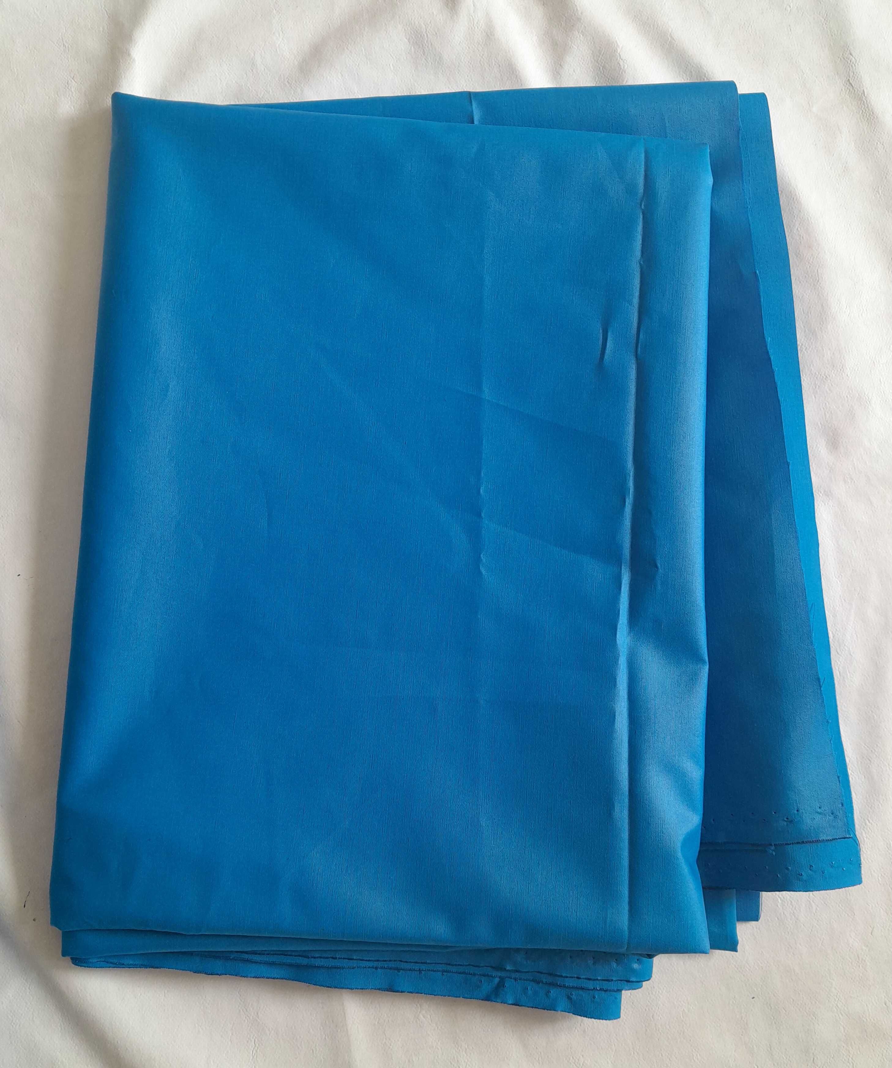 Новый отрез однотонной ткани Плащевка (Ткань отрезы синяя