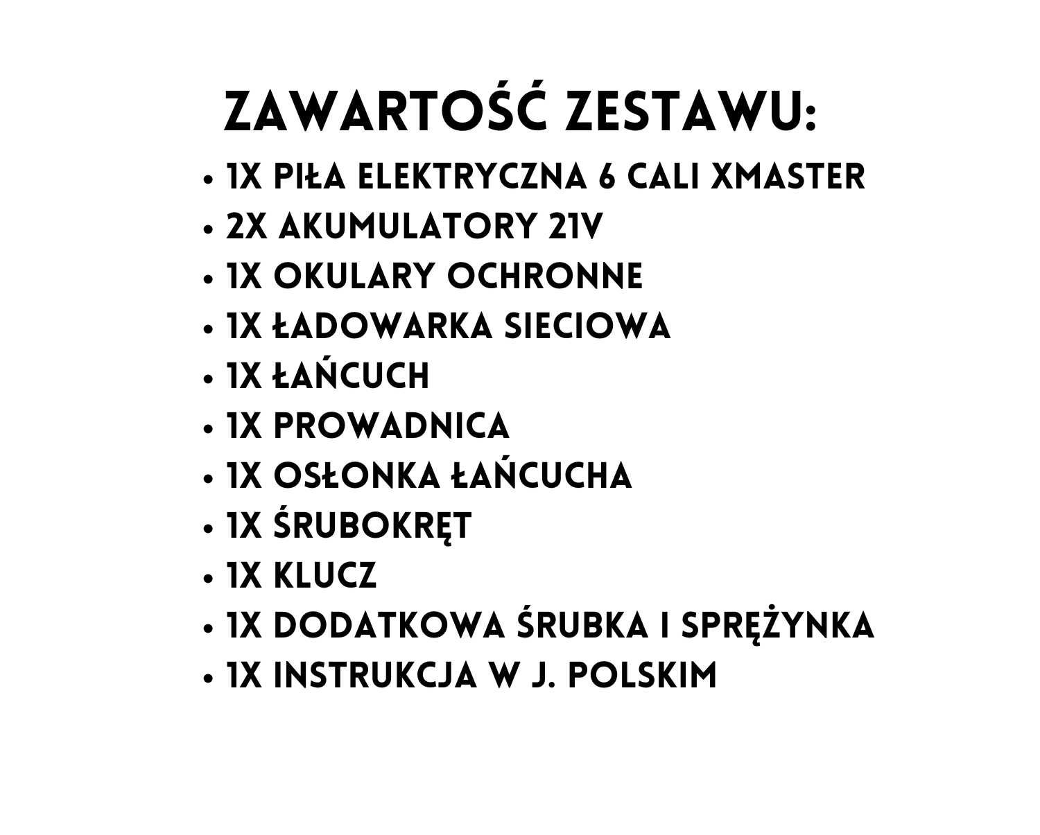 PIŁA ŁAŃCUCHOWA pilarka ręczna gałęziówka akumulatorowa ZESTAW PIŁA