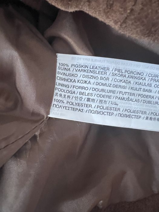 Mango MNG kurtka skórzana M 38 brązowa zamszowa zgrabna damska