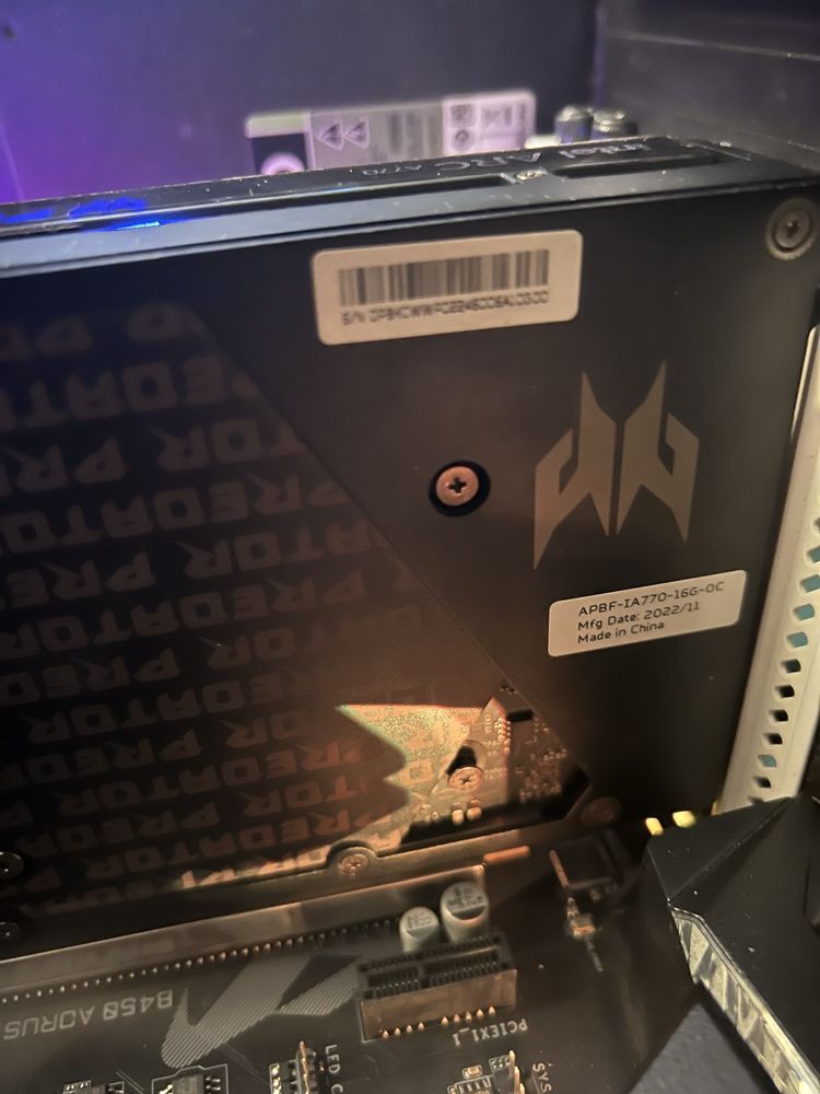 Intel BiFrost ARC A770 OC Predator Acer 16GB GDDR6