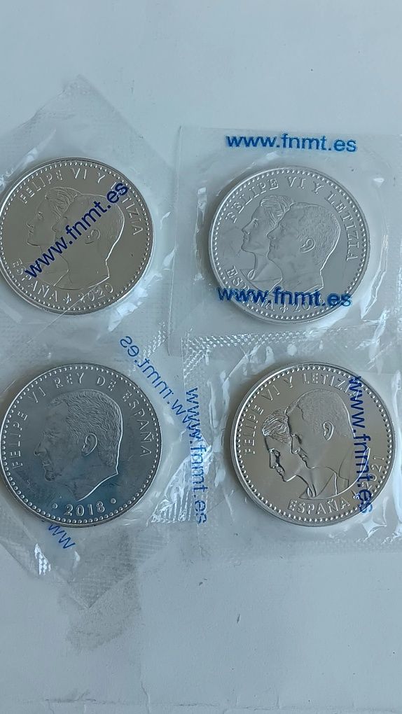 Moedas de 30 euros de prata 925. Espanha