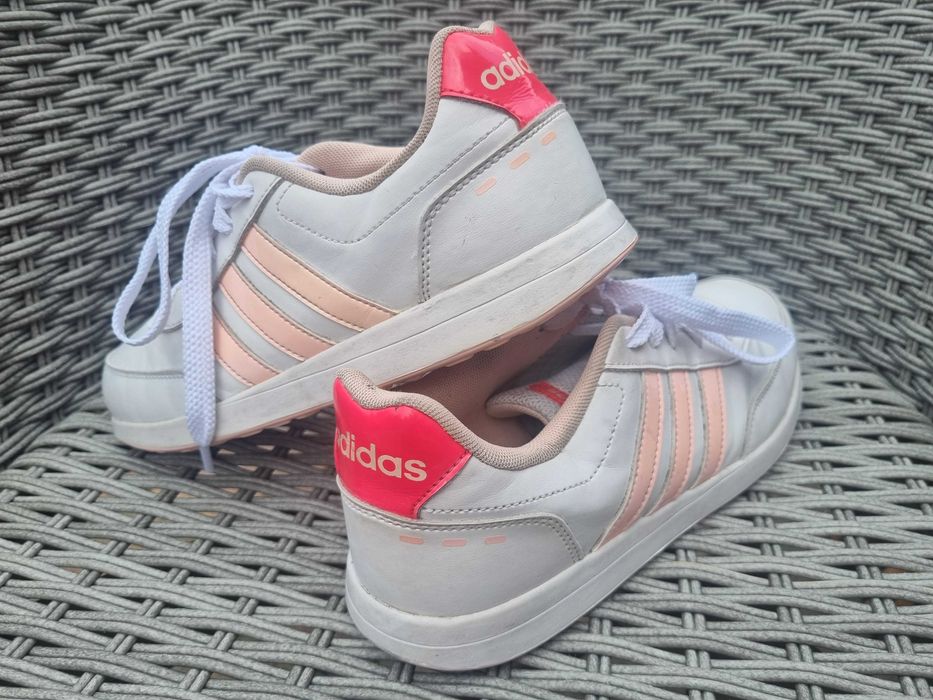 Buty ADIDAS R 38 wkł. 24.5 cm białe neon pudrowy róż sneakersy damskie