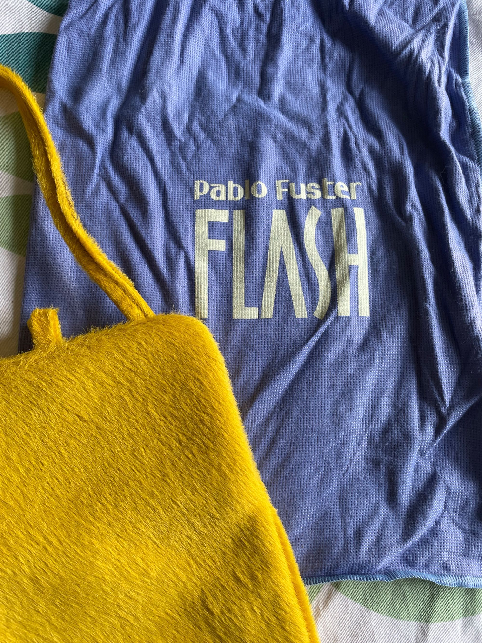 Clutch bolsa de mão Pablo Fuster pêlo amarelo