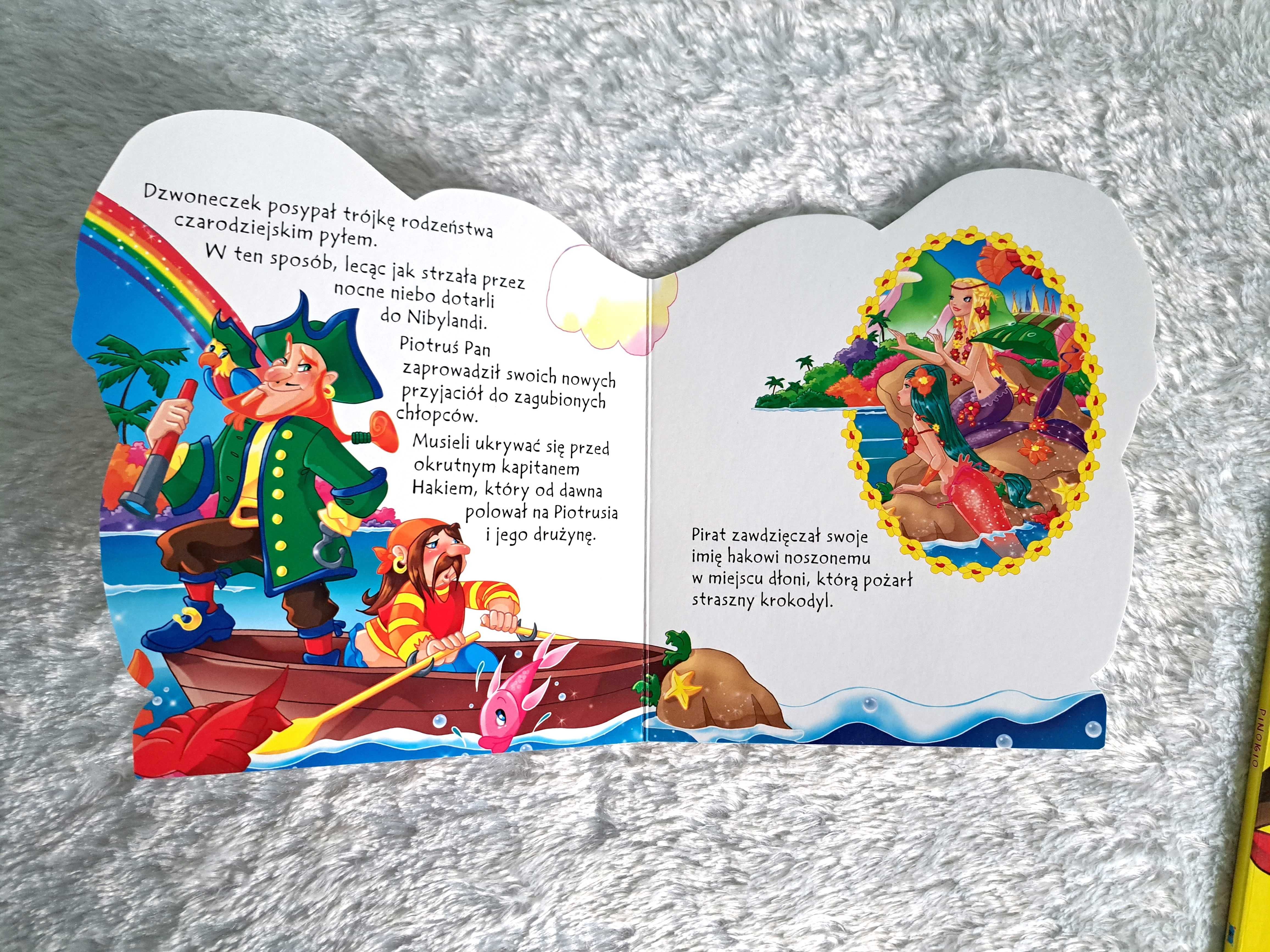 Pinokio i Piotruś Pan, wydanie z brokatem, kartonowe kartki