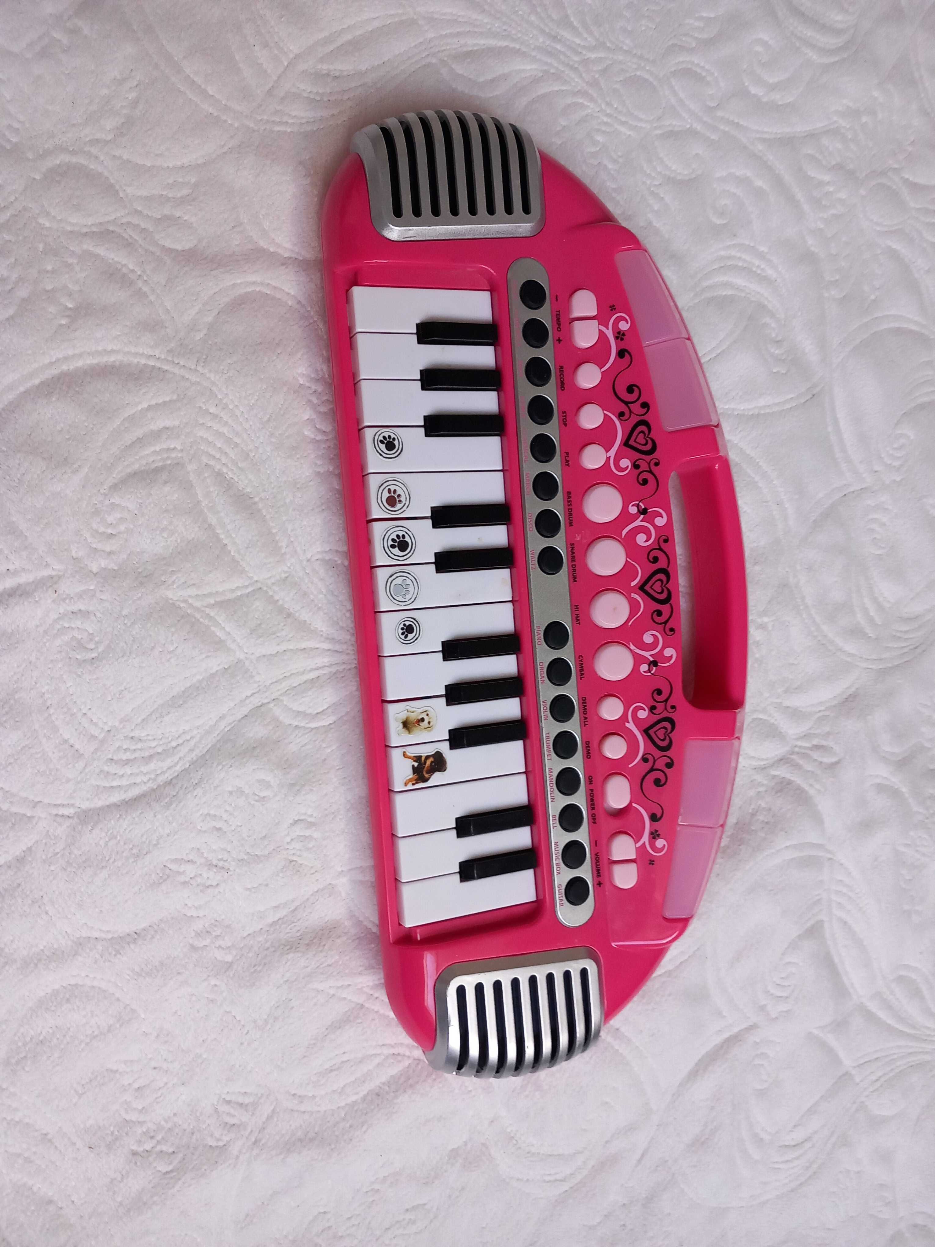 Organy keyboard mp3 syntezator boombox różowy różne melodie