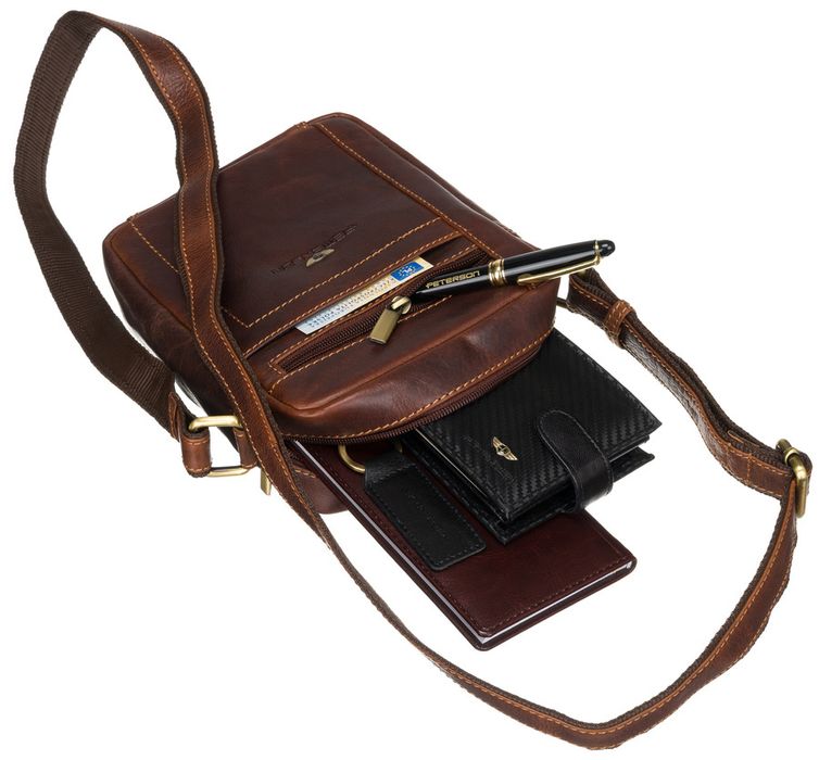 skórzana torba męska do pracy — peterson