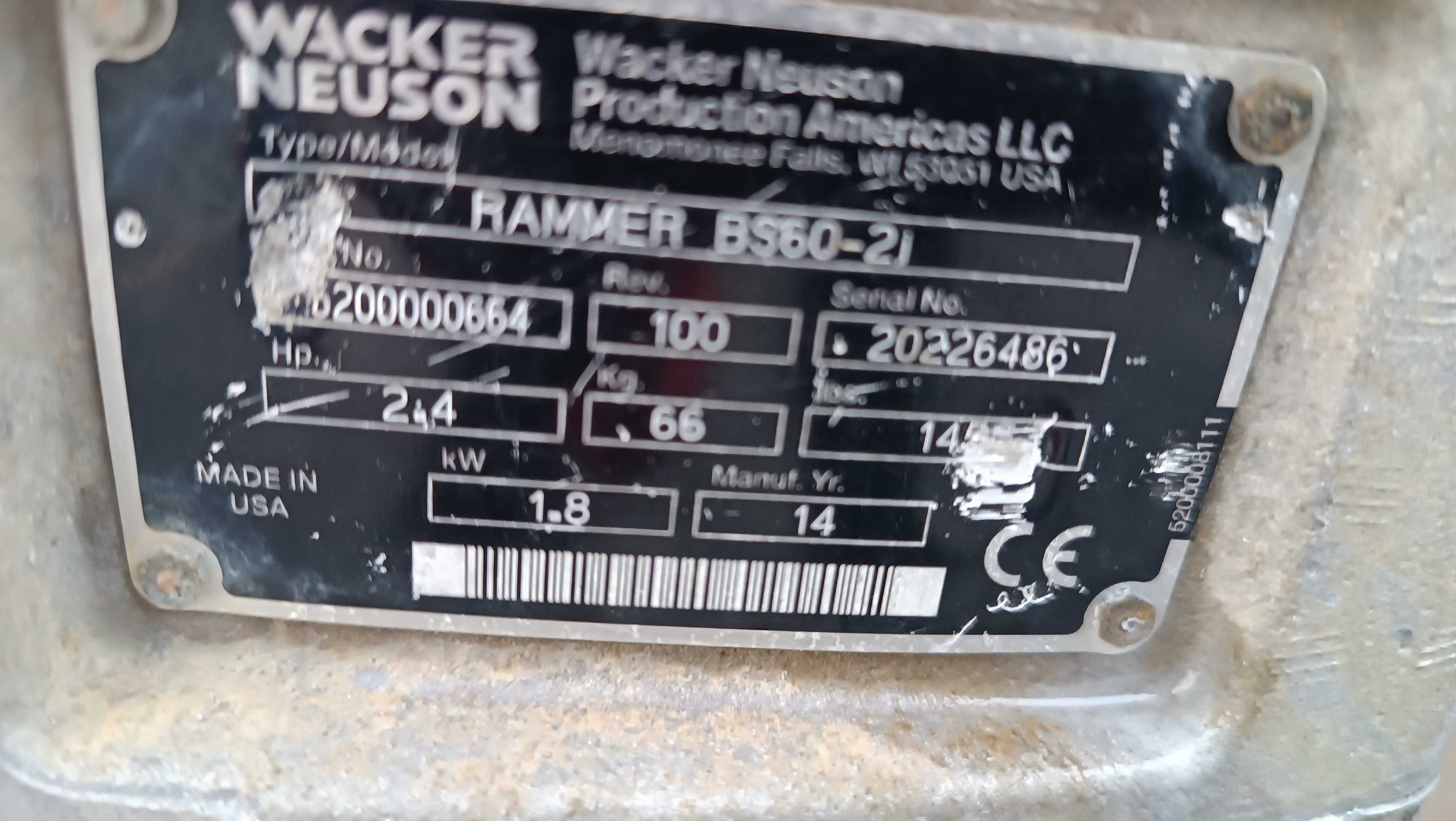 Skoczek WACKER NEUSON BS 60-2 14r| 60-2 , 50-4 , 60-4 AMMANN ACR 60 68