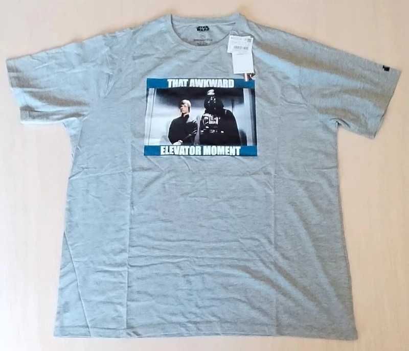 T-shirt cinzenta Springfield com estampa Star Wars tamanho XXXL