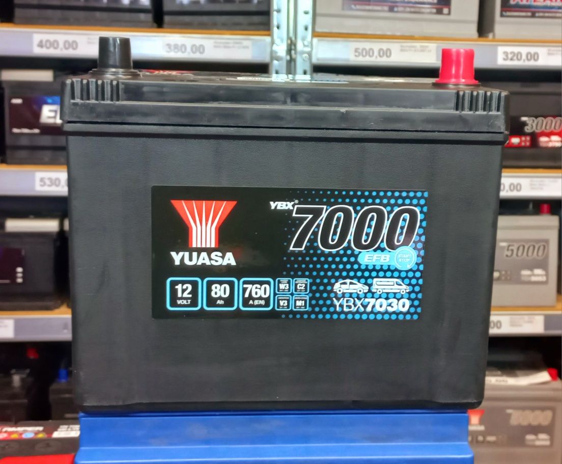 Akumulator YUASA EFB 12V 80AH 760A YBX7030 START STOP NOWY