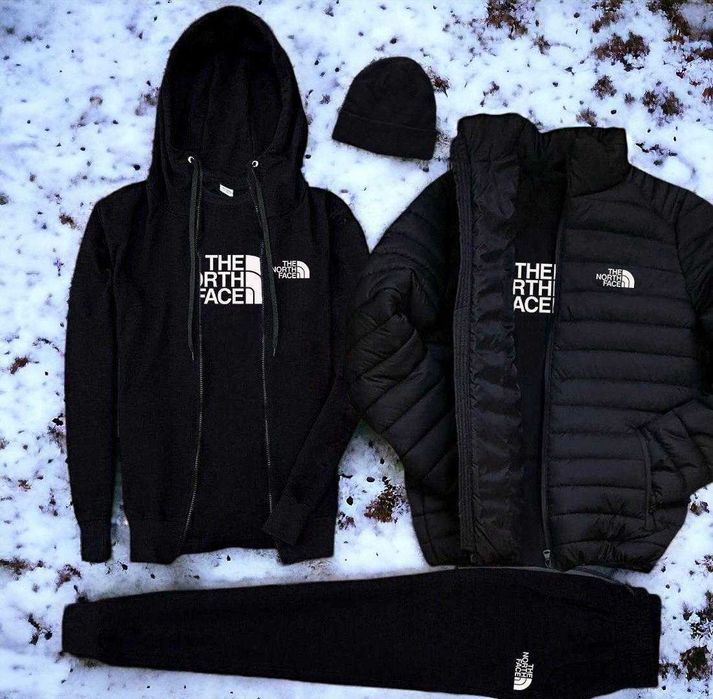 TNF зимовий фліс костюм, футболка, шапка куртка комплект 5в1 ТНФ кофта