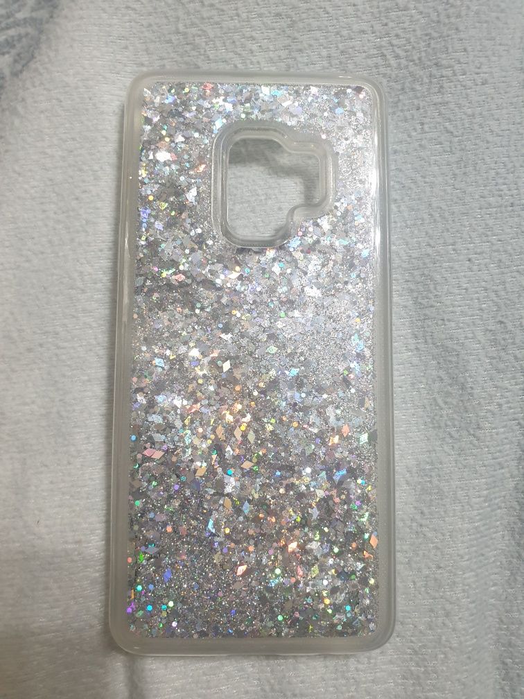 Samsung S9 plecki brokatowe srebrne