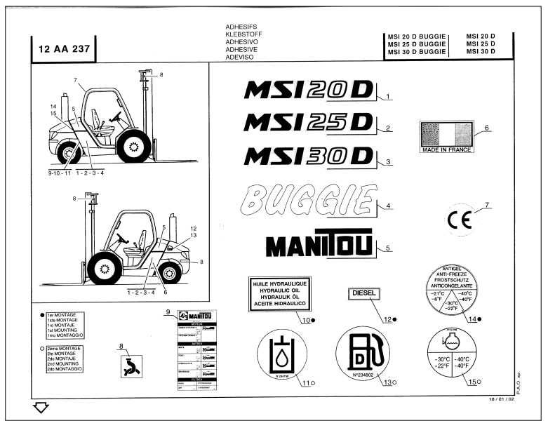 Katalog części Manitou MSI 20 D, MSI 25 D, MSI 30 D